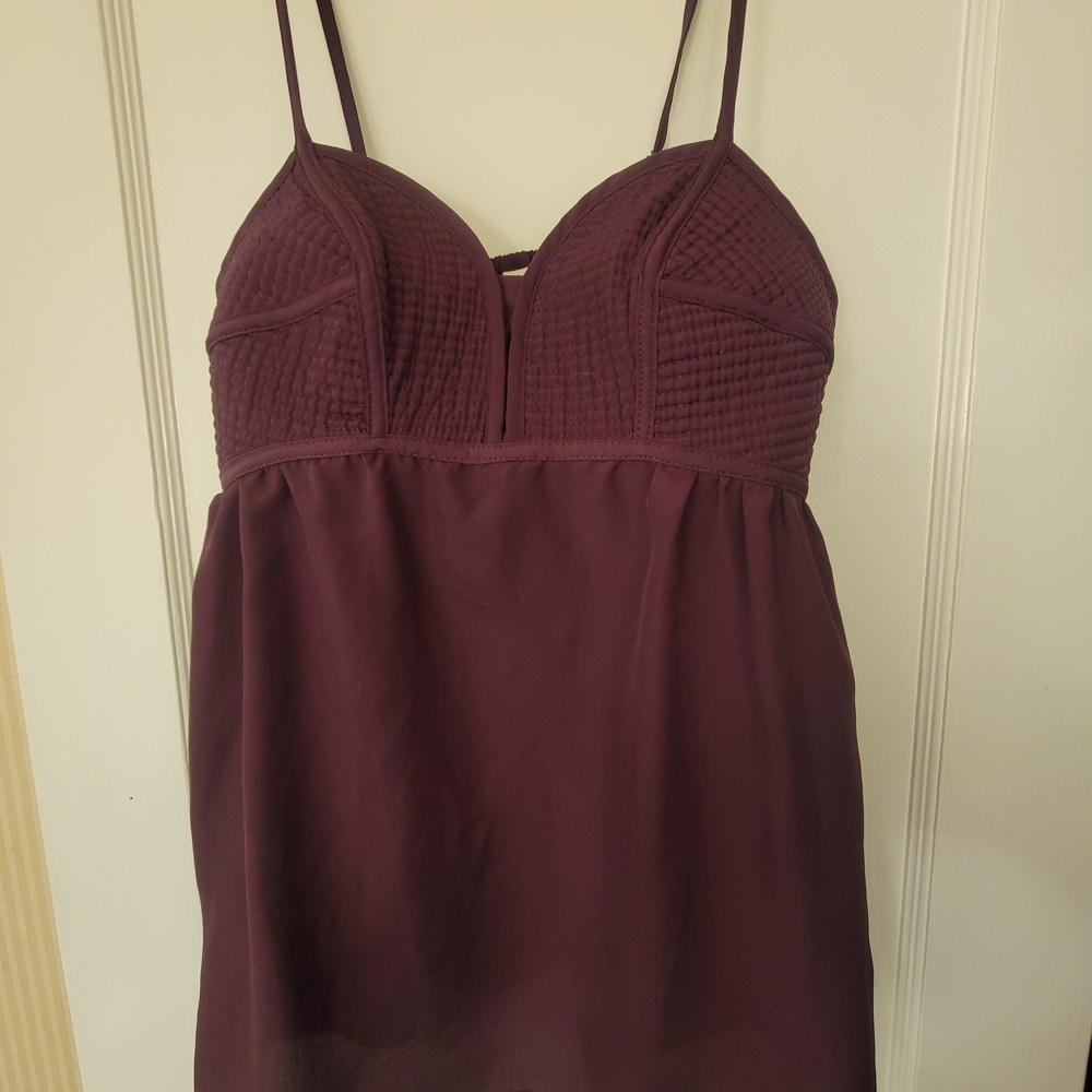 Xhilaration Wine Textured Spaghetti Strap Top